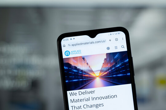 Santa Clara, United States - 13 July 2026: Applied Materials official website homepage is seen on a smartphone screen.