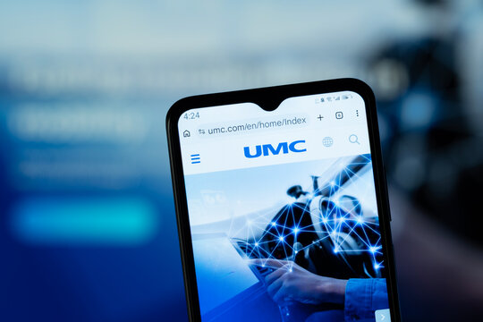 Hsinchu, Taiwan - 13 July 2026: UMC official website homepage is seen on a smartphone screen.