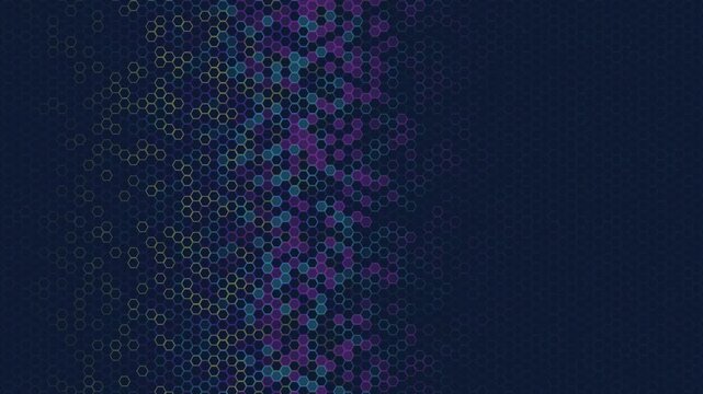 Seamless Loop Colorful Hexagon Grid - Pulsing Tech Pattern Background 4K
