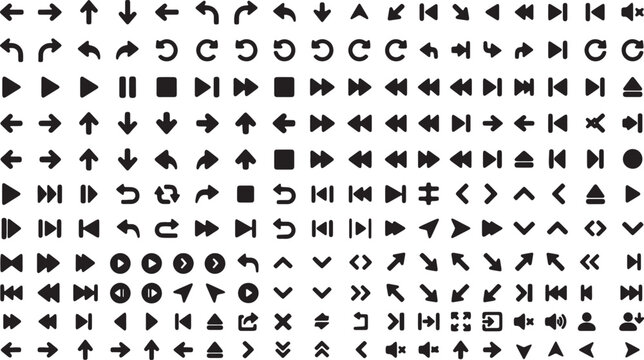 Black and white geometric pattern with arrows and symbols