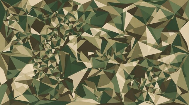 Low poly geometric camouflage pattern background with camouflage, geometric