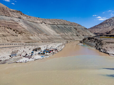 Sangam Point Ladakh Drone View
Indus Zanskar Confluence Aerial View
Sangam Point Aerial Photography