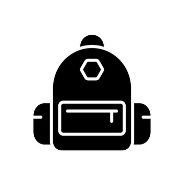 Minimalist Black Backpack Icon for Travel and School Use