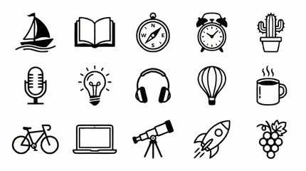 Collection of flat design icons for various themes. © Afro