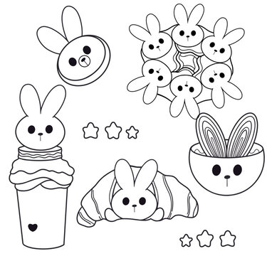 Rabbit shape pastry, ice cream, or drink