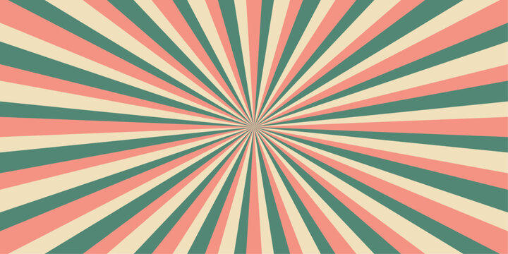 Retro sunburst pattern background vector vintage abstract sun ray beam burst comic pop art template