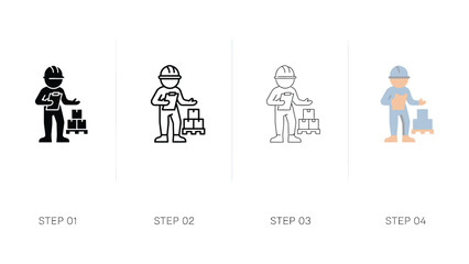 Fototapeta premium Cargo Handling Worker Icon