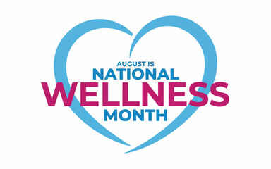 Fototapeta premium August National Wellness Month Heart Shaped Logo Design