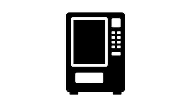 Black vending machine icon automated retail and consumerism concept