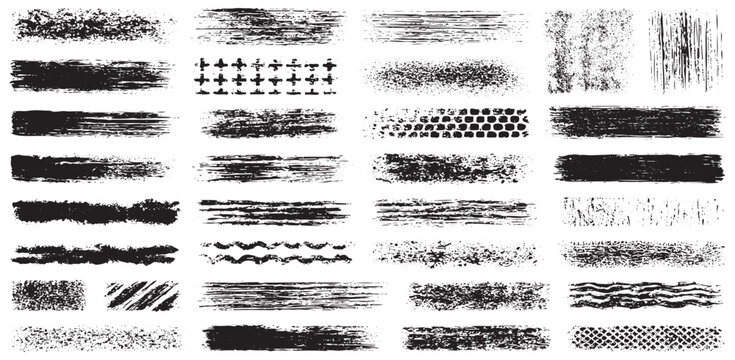 Dry Brush Stroke Texture Bundle for Grunge Design Elements