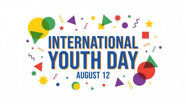 Colorful international youth day celebration vector illustration august 12