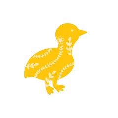 Cute little chicken isolated illustration on white background suitable for pattern, Easter decor, design for kids  © Anna