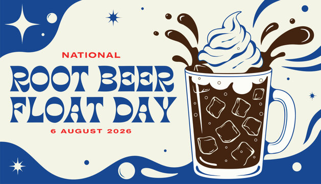 Refreshing root beer float served in a glass for celebration