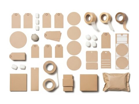 Flat pack cardboard boxes and packaging elements
