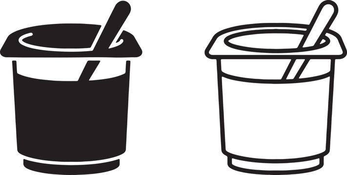 Black and white of two trash cans with lids