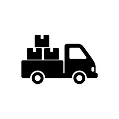Fototapeta premium Small delivery truck concept icon