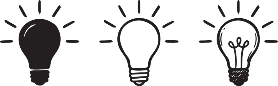 Black light bulb white light bulb glowing filament
