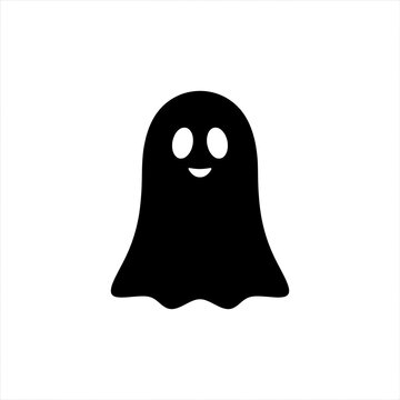 Friendly ghost silhouette halloween icon for spooky season designs