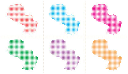 Fototapeta premium Paraguay map constructed with various colorful geometric shapes vector illustration design.