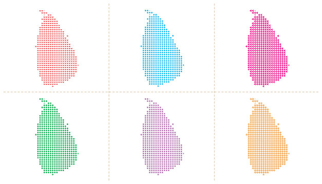 Sri lanka map pixel dots set, country geographic map dotted design vector illustration.