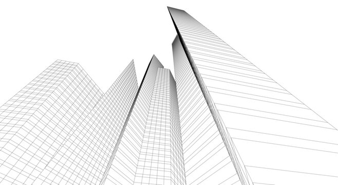 architecture building abstract vector illustration