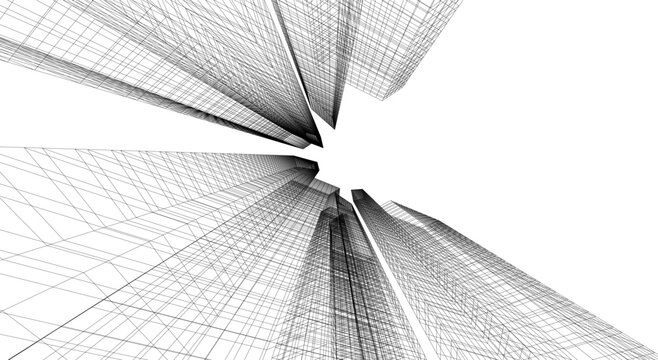 architecture building abstract vector illustration