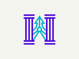 Fototapeta premium Modern Ascending Arrow Symbol With Pillars