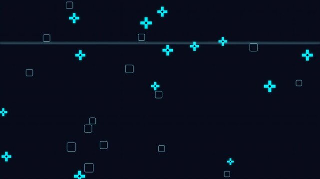 Dynamic Motion of Glowing Particles in Space Scene for Digital Art and Visual Effects.