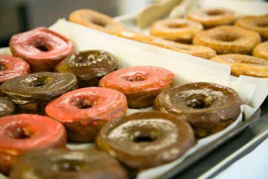 Frosted Donuts on Display