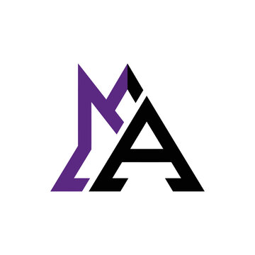Modern Abstract Monogram Letters MA Logo Design