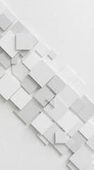 Fototapeta premium Abstract background with overlapping white square shapes