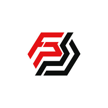 Modern Abstract Hexagonal Logo Design FS Initials