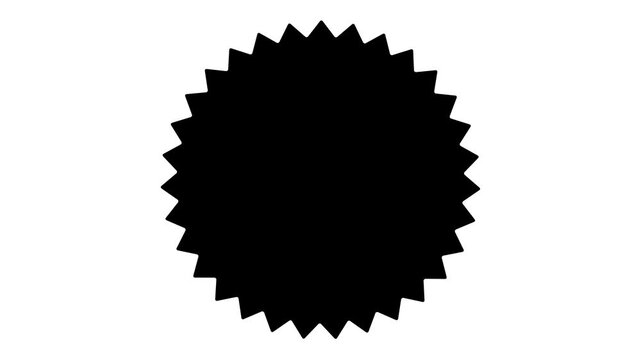 black starburst badge shape for sale label, discount sticker, promotional tag, price badge, and Motion graphics of offer banner icon