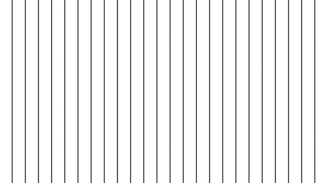 Black vertical line pattern background with thin stripes minimal geometric texture. Motion graphics of black grid line