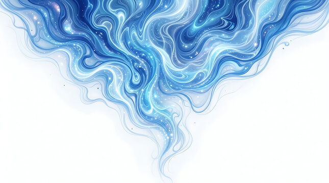 Abstract liquid blue paint swirls and fluid waves with abstract artistic background creative backdrop