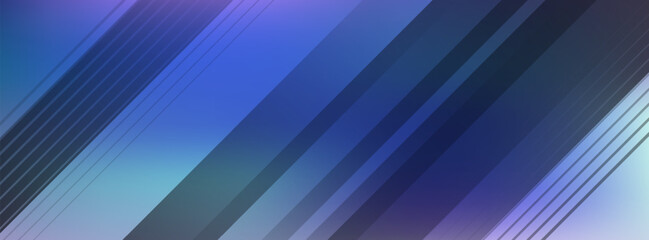Obraz premium Abstract dark blue gradient vector background banner with dynamic diagonal stripes, modern tech light lines and copy space
