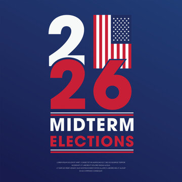 US 2026 Midterm Elections Campaign Graphics, vector illustration.