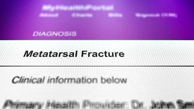  Generic Health Portal with Foot Health Problem Diagnosis - Metatarsal Fracture.
