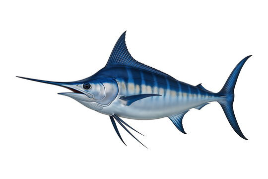 Blue Marlin Fish Illustration On Transparent Background