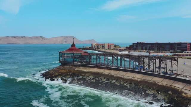 Historic Wooden Mirador Pier in La Punta Callao in Lima, Peru