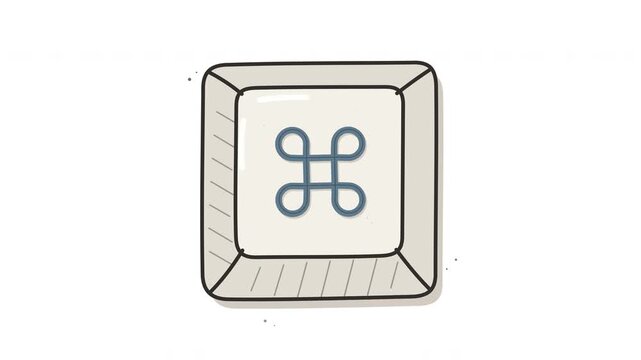 Keyboard Command Key Symbol Hand Drawn Sketch Animation Loop on White Background