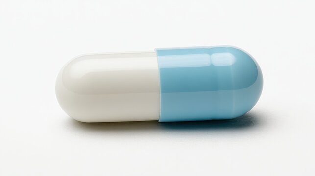 Close-up photograph of a generic NSAID capsule on a white background