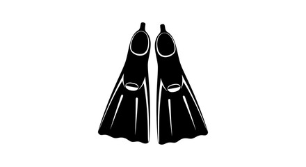 Pair Of Diving Fins Black Silhouette fins © sakib