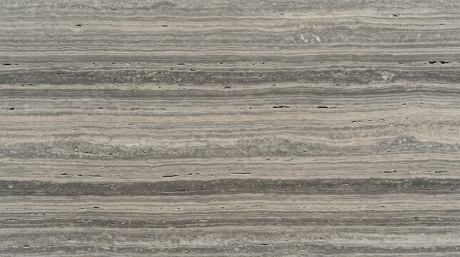 Natural grey travertine stone texture with horizontal layers and small holes, high quality background