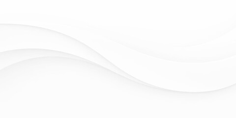 Fototapeta premium Abstract white layered wave background with smooth paper cut 3d curves, subtle overlapping depth, soft shadows and clean minimalist luxury style for modern creative banners and layouts.