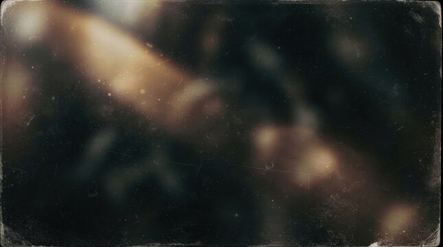 Abstract dark background with vintage film texture, dust, scratches, and light leaks for retro photography effect