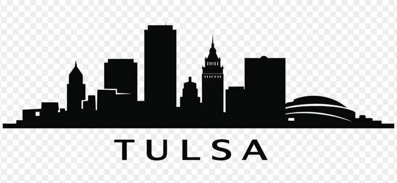 Tulsa oklahoma city skyline silhouette vector illustration