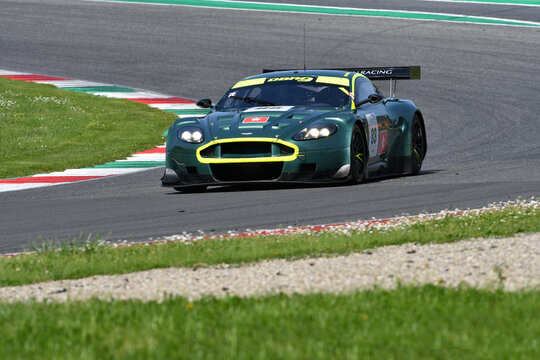 Scarperia, 5 April 2024: Aston Martin DBR9 year 2006 in action during Mugello Classic 2024 at Mugello Circuit in Italy.