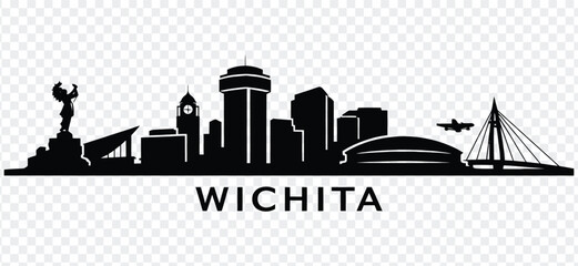 Wichita city skyline silhouette, kansas, usa © MDRASIDUL