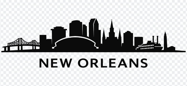 New orleans city skyline silhouette